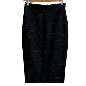 78 WILFRED Aritzia SMALL Italian Fabric Black Heathered Pull On Pencil Skirt